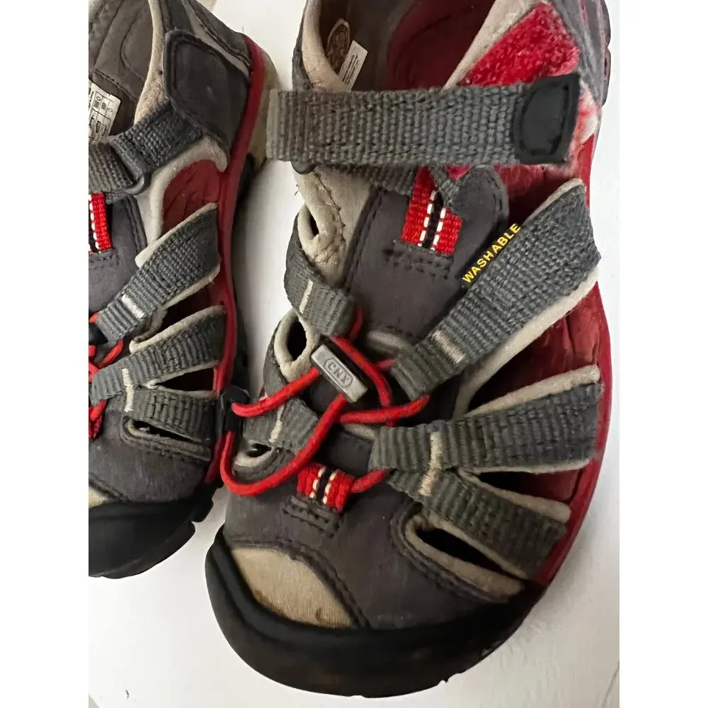 KEEN Kids Newport H2 Waterproof Sport Sandals Gray/Red unisex hiking Size 12